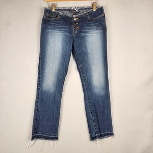 Abercrombie & Fitch Jeans Womens 2 Button Fly Made in USA Raw Hem 100% Cotton